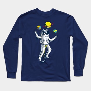 space astronaut wearing suite playing with plants Long Sleeve T-Shirt